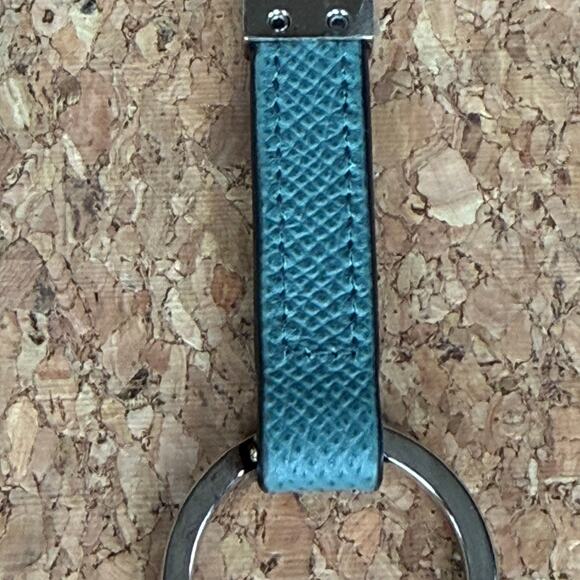 BVLGARI Bulgari Mens Turquoise Calf Leather Keychain Strap w/ Gift Box - Picture 6 of 10